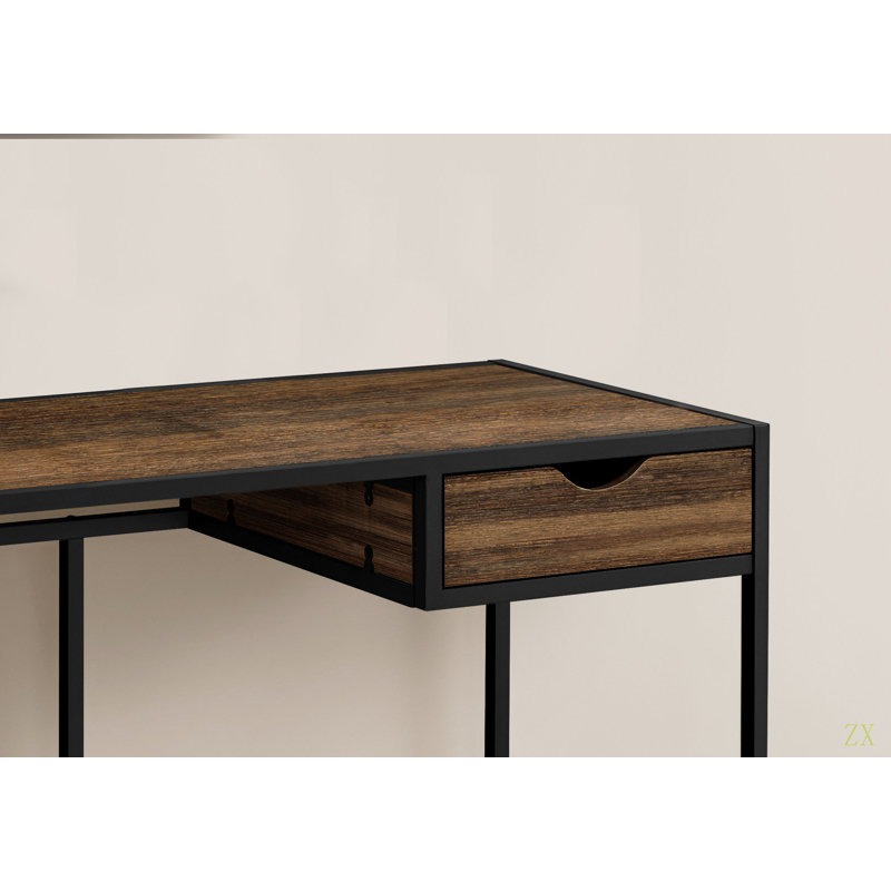 Bureau d'ordinateur, bureau personnel, ordinateur portable, tiroir de rangement, L 42 po, stratifié de travail, métal, contemporain, moderne