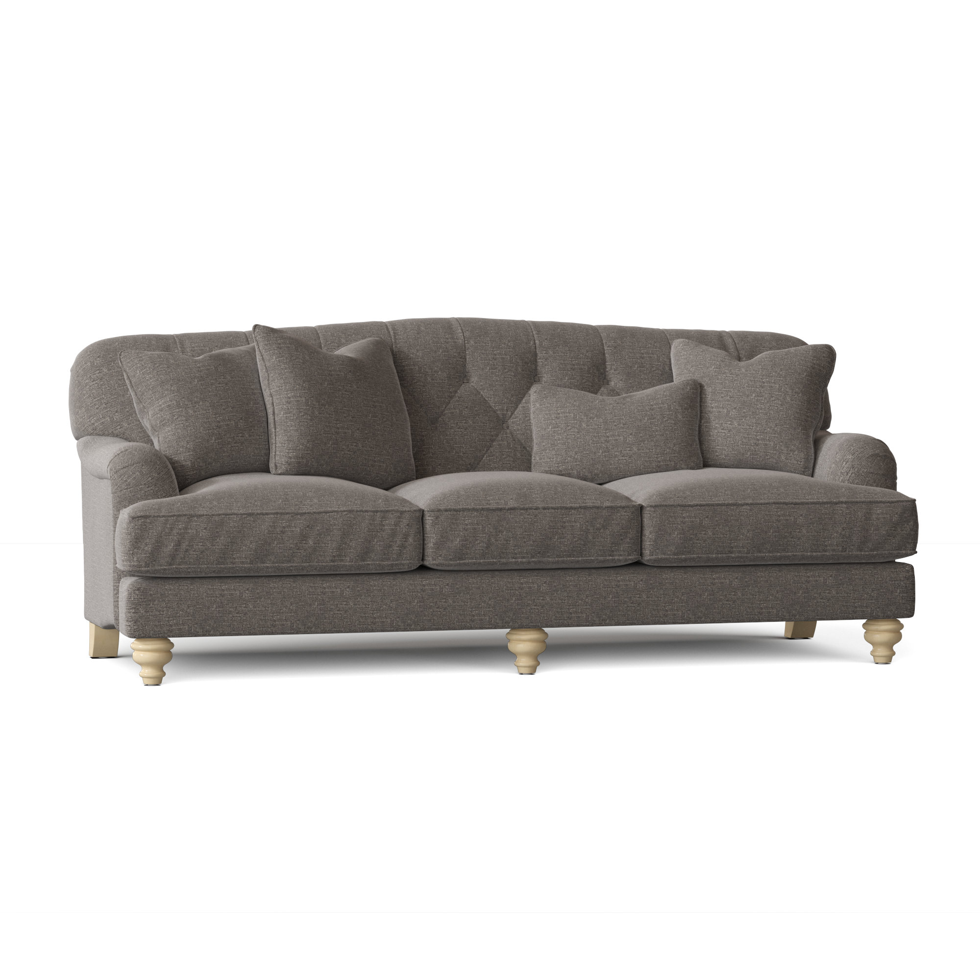 Sullivan 90'' Upholstered Sofa, Linen, Wanderer 41 Gray, No