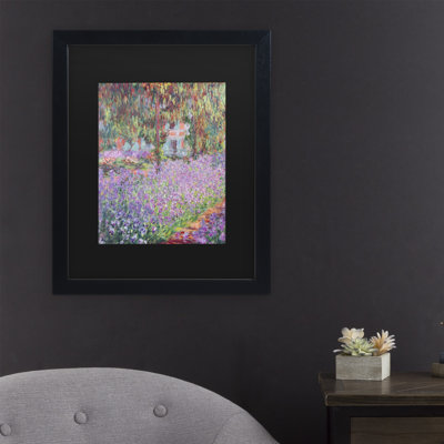 «The Artist's Garden at Giverny» par Claude Monet, reproduction d'art sur toile encadrée