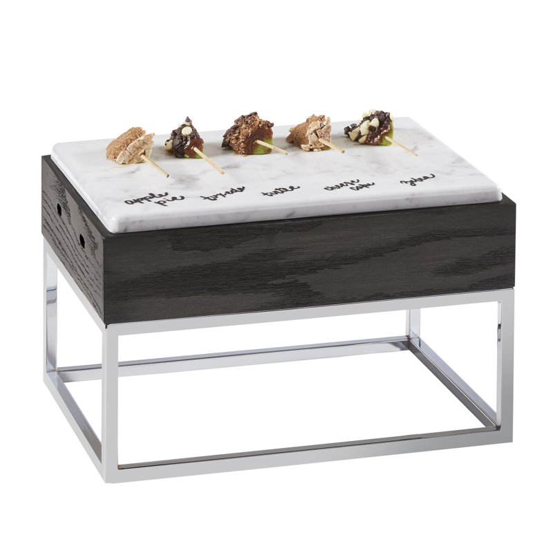 Élévateur Cinderwood avec plateau en marbre de mélamine - 15 po x 11 po x 9 1/4 po