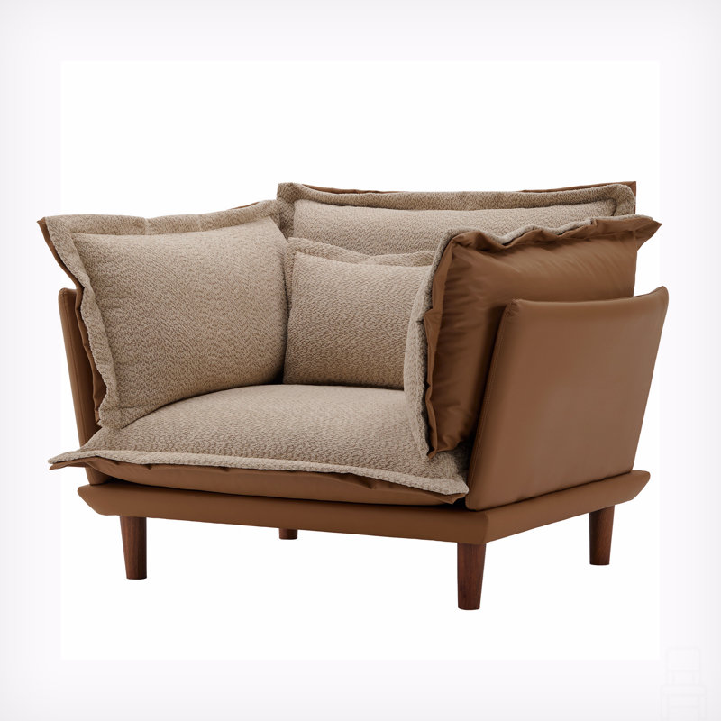 Fauteuil d'appoint simple en chenille de style moderne, Orange