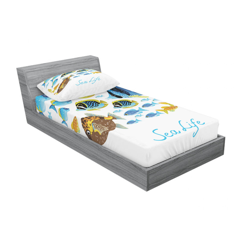 Ensemble de draps Tropical Fish Creatures, Taie d'oreiller pour lit simple