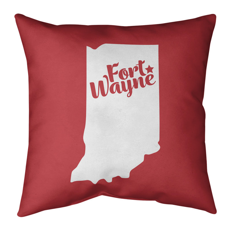 Housse de coussin en coton, Fort Wayne, 14 po x 14 po, Rouge