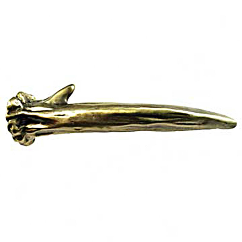 Poignée barre / poignée 3 po Wildlife Wilderness Antler, Laiton antique, Faisant face vers la gauche