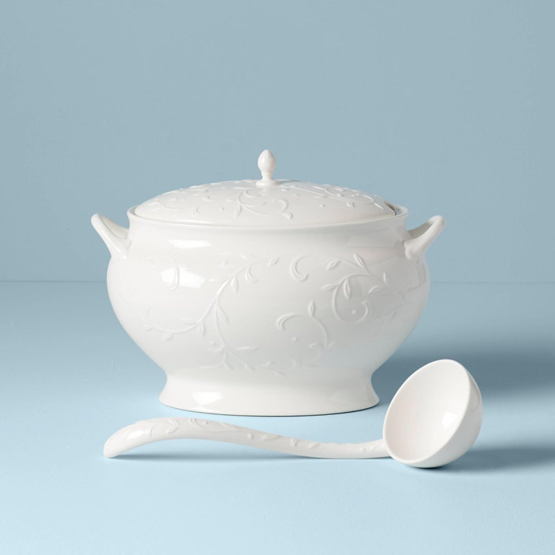 Opal Innocence Carved 3Pc Soup Tureen Set