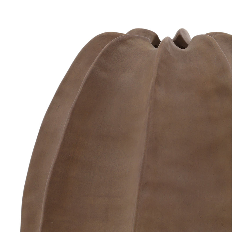 Grand vase en terre cuite Elm 14 po, brun clair