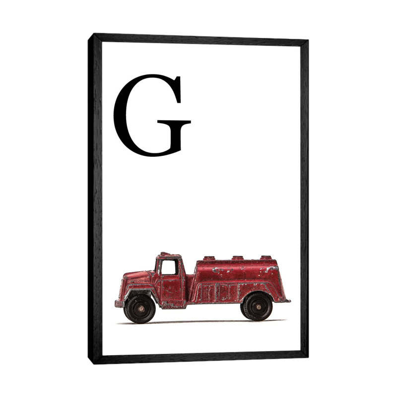 G Water Truck White Letter - Print on Canvas, 101.6 cm H x 66.04 cm W, Black Framed