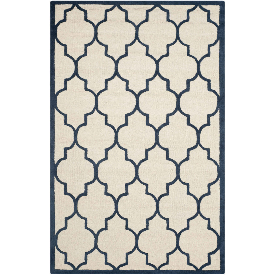 Rotteck Geometric Wool Hand Woven 122cm X 183cm Area Rug