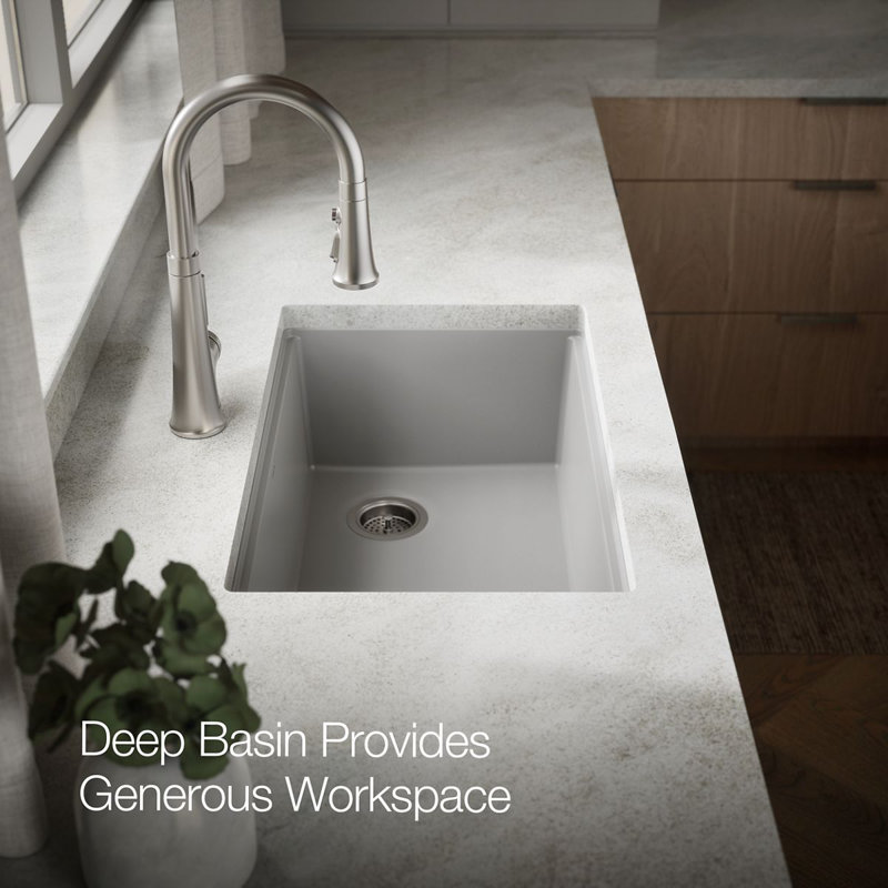 Billings Undermount Single-Bowl Kitchen Sink, Gray