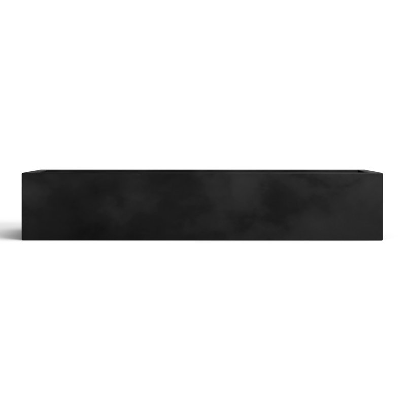 Connoisseur Fiberglass Planter Box, Black, 4" H x 27.5" W x 6" D