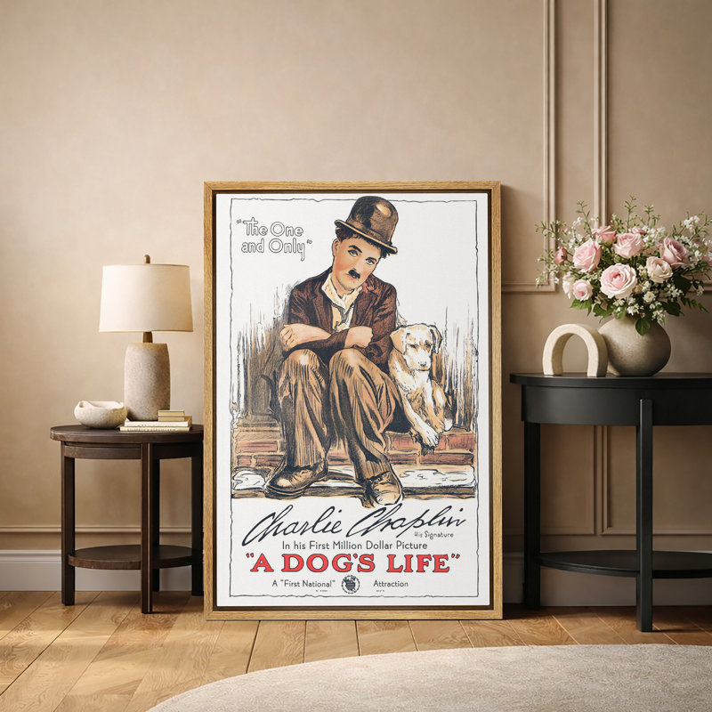 «A Dog’s Life», œuvre d'art de Charlie Chaplin, affiche de cinéma comique rétro, impression sur toile encadrée
