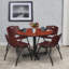 Kobe Round Breakroom Table, 4 M Stack Chairs-32668460-32668454