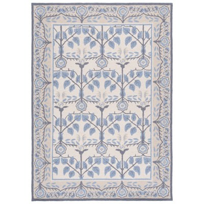 Martha Stewart Hand Tufted Wool, Cotton Floral Outdoor Rug
