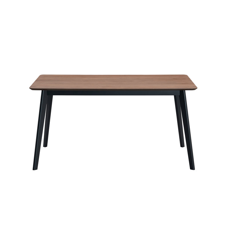 Table de salle à manger rectangulaire en finition noyer et noire - Pieds supérieurs en placage, capacité de poids de 100 lb, H 30 po x l 59 po x P 35 po pour bois synthétique de 19 mm d'épaisseur