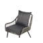 Bistro Set with Cushion PE Rattan Grey Allmeria