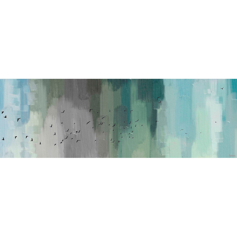 Large Abstract Blue and Gray Canvas Wall Art