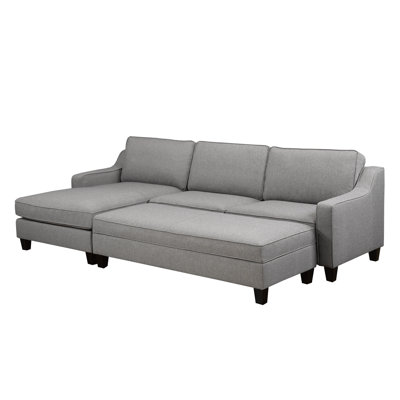 Canapé modulaire avec repose-pieds Mila, gris