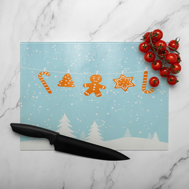 Hanging Ginger Breads Dining Glass Chopping Board