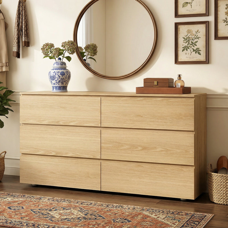 Commode 6 tiroirs Anastasiya Modern, Brun
