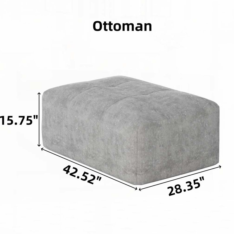 Canapé simple en tissu d'ameublement Chenille, Gris