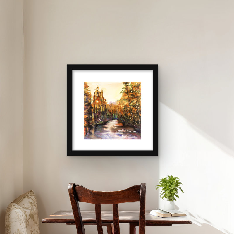 Merced River - chambre à coucher Hygge, H 16 po x l 16 po, Noir