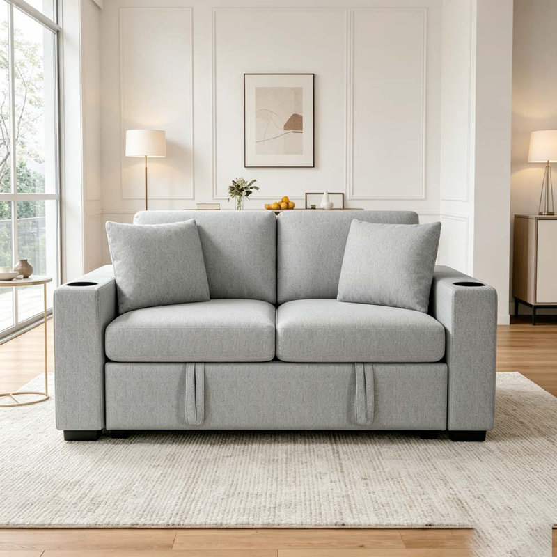 Canapé-lit 60,6 po, Gris