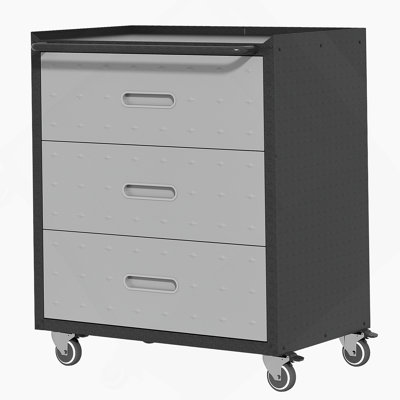 Armoire de rangement en métal robuste avec roues - Armoire à outils pour le garage, le bureau et la maison