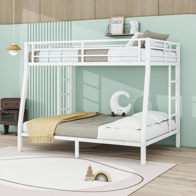 Full XL Over Queen Metal Bunk Bed with Ladders