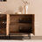 Rustic Mountain Pattern 4-Door Sideboard Buffet Cabinet with Adjustable Shelves, Wood Accent Cabinet for Living Room Entryway Dining Room