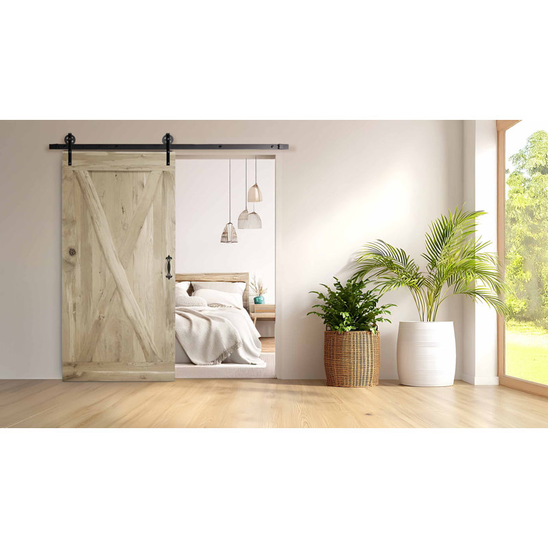 Lauryn Solid Oak Barn Door Prefinished, Unfinished, 80cm H x 210cm W x 4cm D