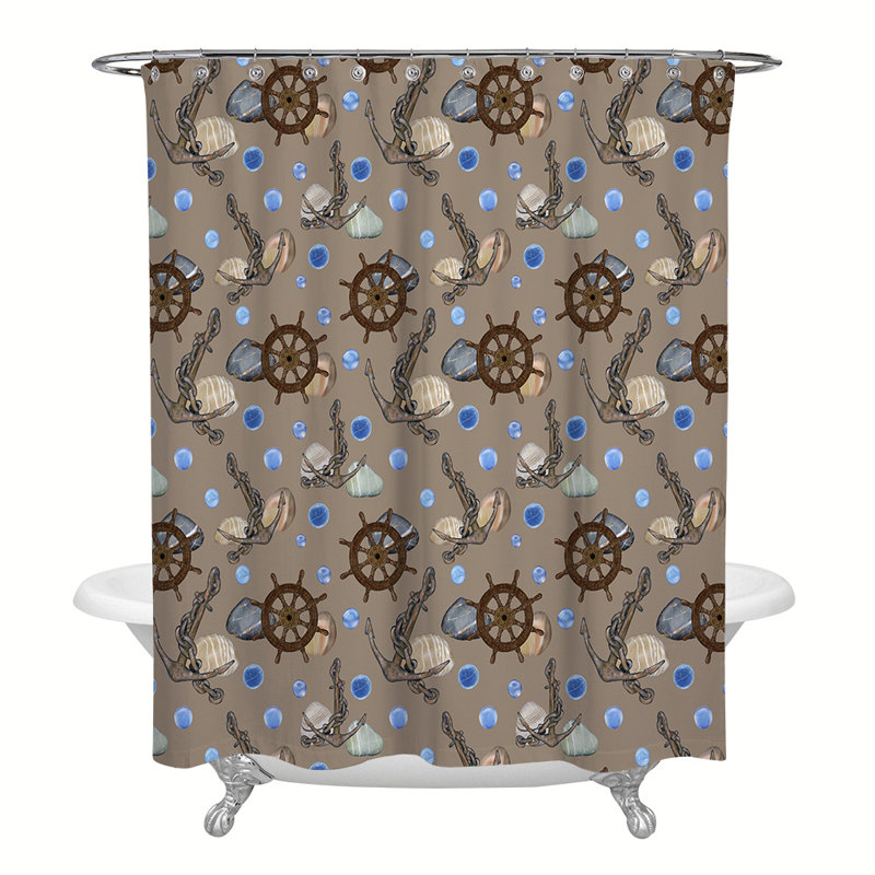 Rideau de douche simple avec crochets, H 93 po x l 70 po