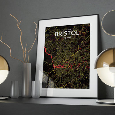 Bristol, carte de la ville, impression