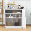 Buffet extensible avec portes en acrylique, panneau perforé et tablette ouverte-129441480