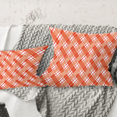 Retro Checkered Pattern I - Mid-Century ModernPrinted Throw Pillow