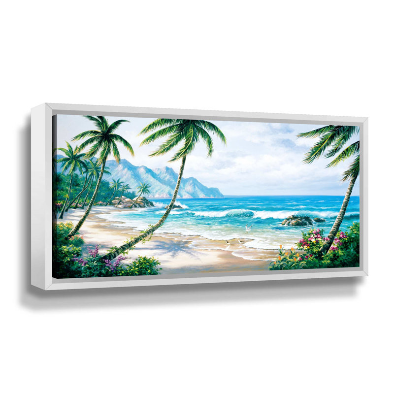 Impression sur toile Paradise, H 18 po x l 36 po x P 2 po, Cadre flottant blanc