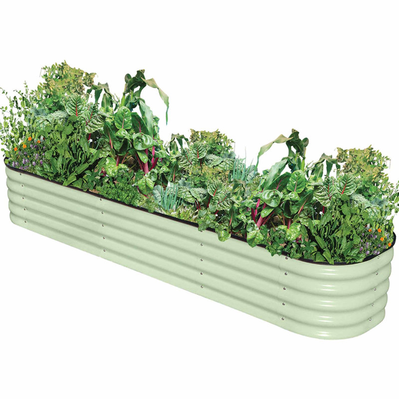 Asim Original Veggie Raised Bed Planter Paperbark (Merino White), Sage Green