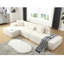 Élégant salon modulaire, beige, sans assemblage, assise élégante en tissu éponge moderne avec