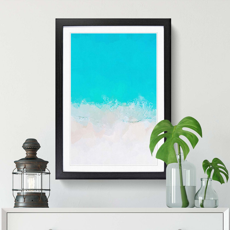 Maldives Beach Abstract Art - Picture Frame Graphic Art Print, Black, 76cm H x 50cm W x 2cm D