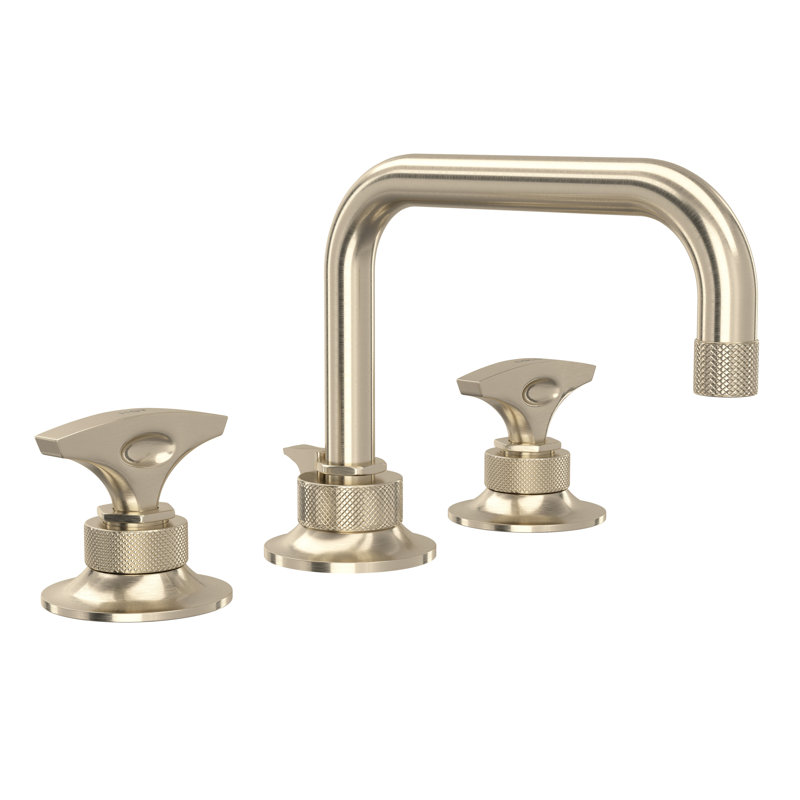 Graceline® Widespread Bathroom Faucet with Drain Assembly, Satin Nickel, Cross