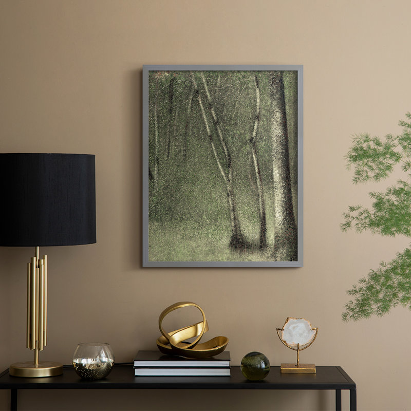 Reproduction encadrée vintage en bois massif CLxxviii, Gris, H 21 po x l 17 po