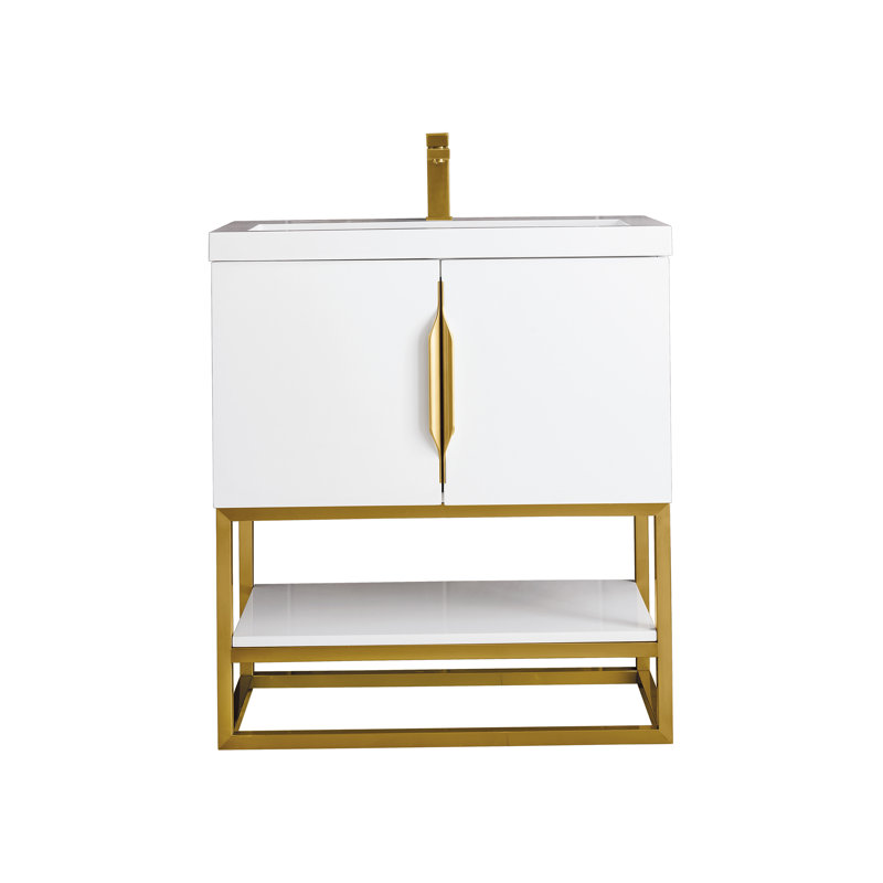 Columbia 31.5'' W Single Vanity, Ash Gray, Radiant Gold