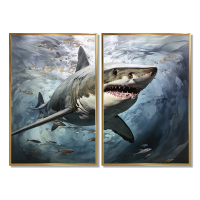 Requin gris «Silent Hunter II» - art mural gris