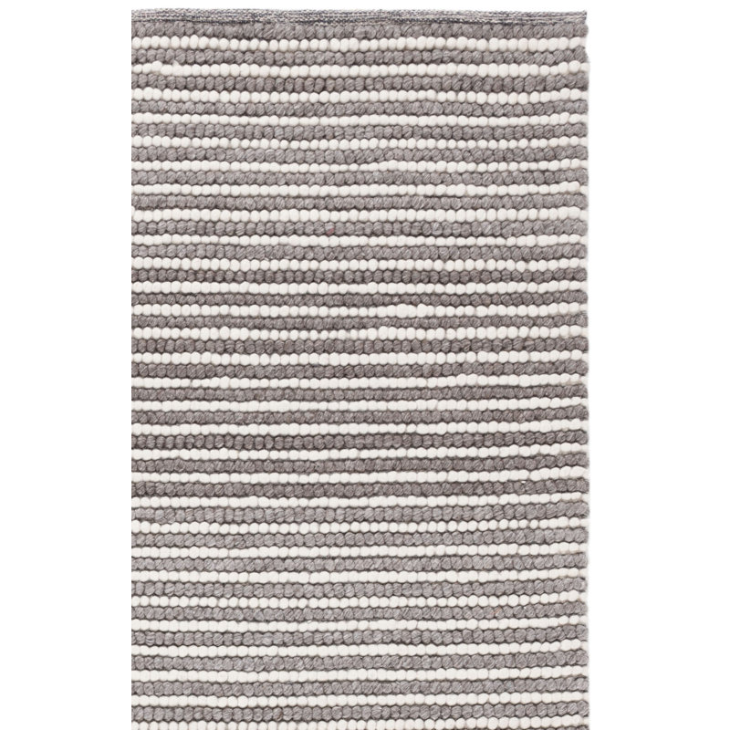 Tapis ivoire / brun foncé fait à la main Cleodora, Carré 6 pi
