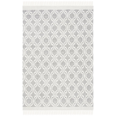 Tapis géométrique en laine et coton tissé à la main Brittaney