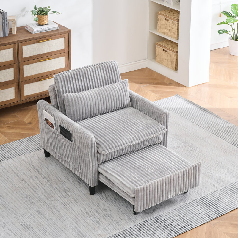 Fauteuil gris confortable pour petit appartement, chambre, balcon, petit canapé-lit, Gris