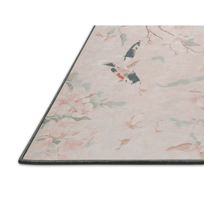 Tapis gris soyeux et moelleux, Rond 3 pi