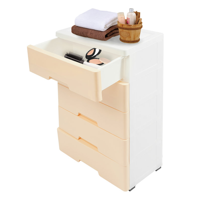 5 Drawer Storage Dresser Chest, Yellow