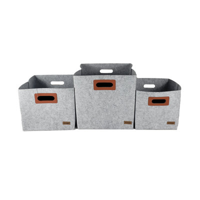 Ensemble 3 pièces de cubes de rangement et de feutre