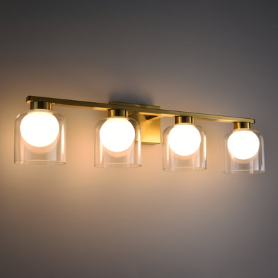 28" 4-Light Iron 3CCT 3000K/4000K/5000K Adjustable LED Vanity Light