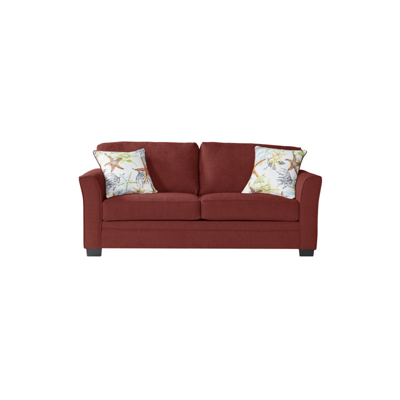 Esma Upholstered 79.5'' Sleeper Sofa, Chili Pepper Polypropylene/Olefin